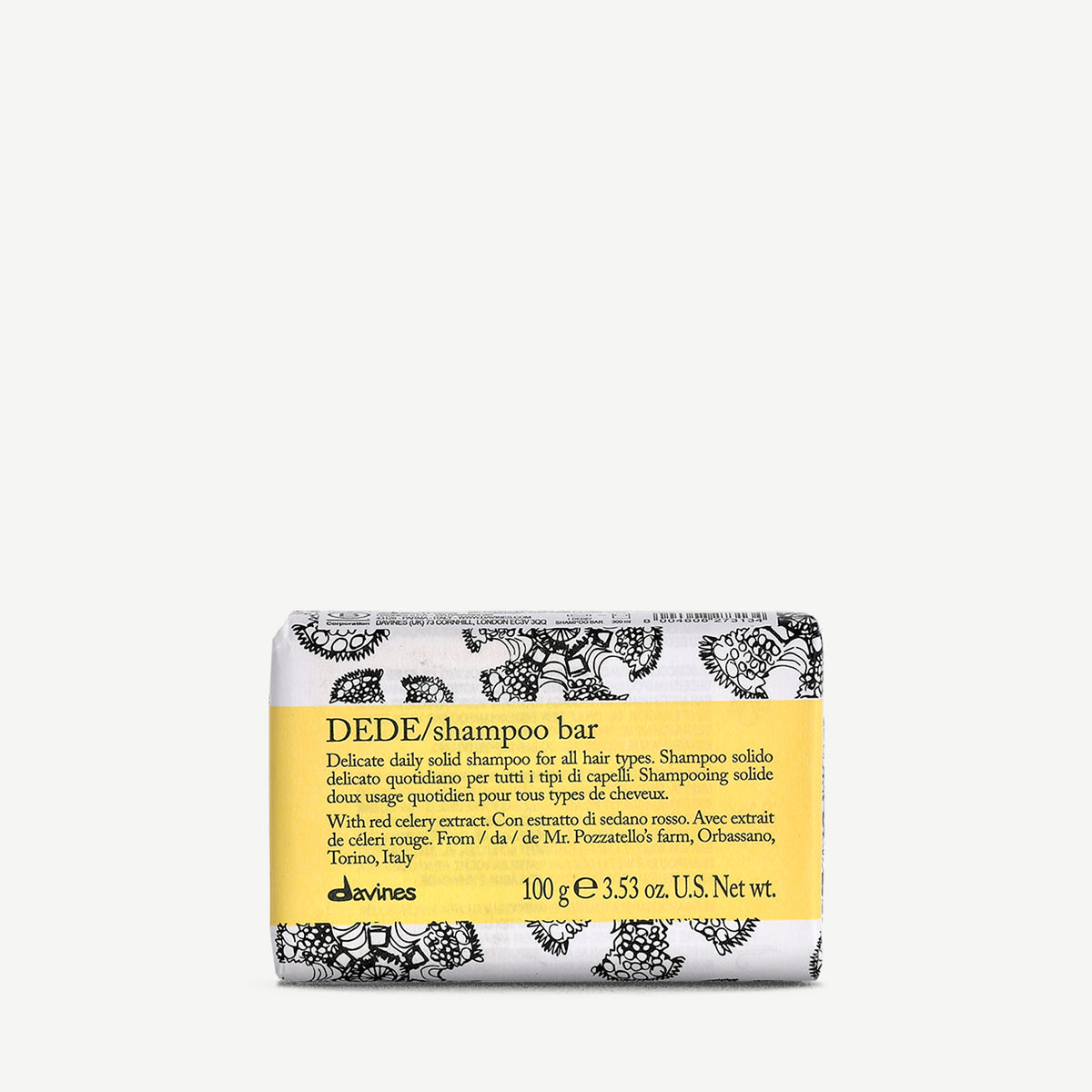 DEDE Shampoo Bar Bánh dầu gội hàng ngày dịu nhẹ dành cho mọi loại tóc 100 gr Davines
